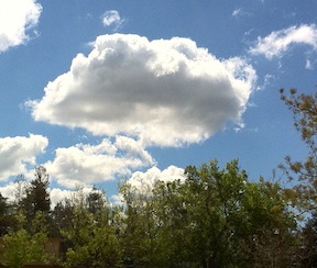 blue sky with clouds - stop negative thinking, develop mind awareness